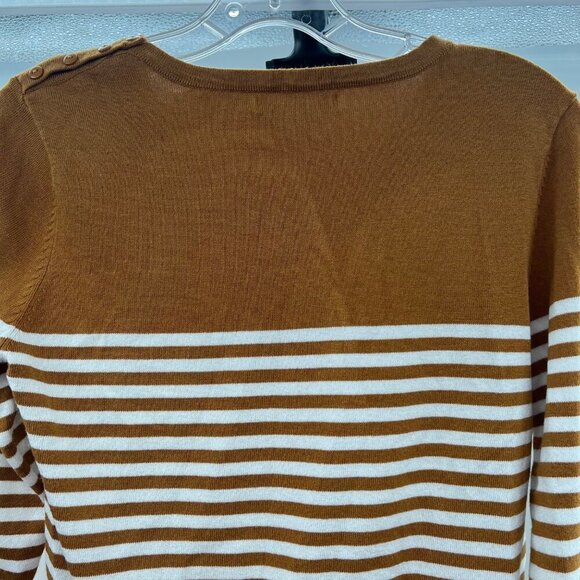 Active USA Lightweight Sweater Women's Size Medium Striped Long Sleeve Buttons - Picture 6 of 9